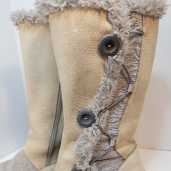 Jambu Womens Size 8.5 Winter Boot Tan Baltic Water Resistant Zip Tall Mid Calf - Picture 4 of 7